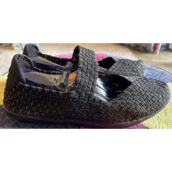 Womens 9 Italina Black Slip-On Comfort Sparkle Shoes New W/Tags - Picture 4 of 6